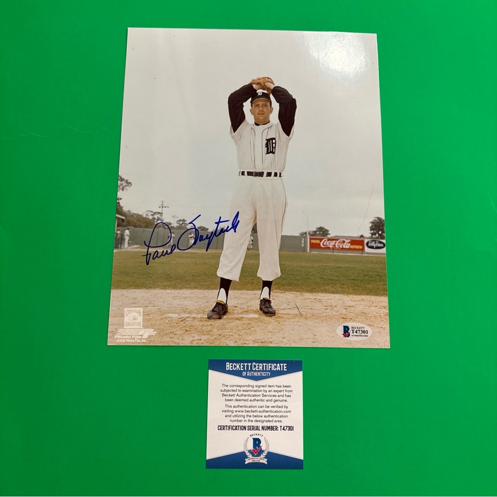 Beckett Authenticated Detroit Tigers Paul Foytack Autograph Photo 8X10